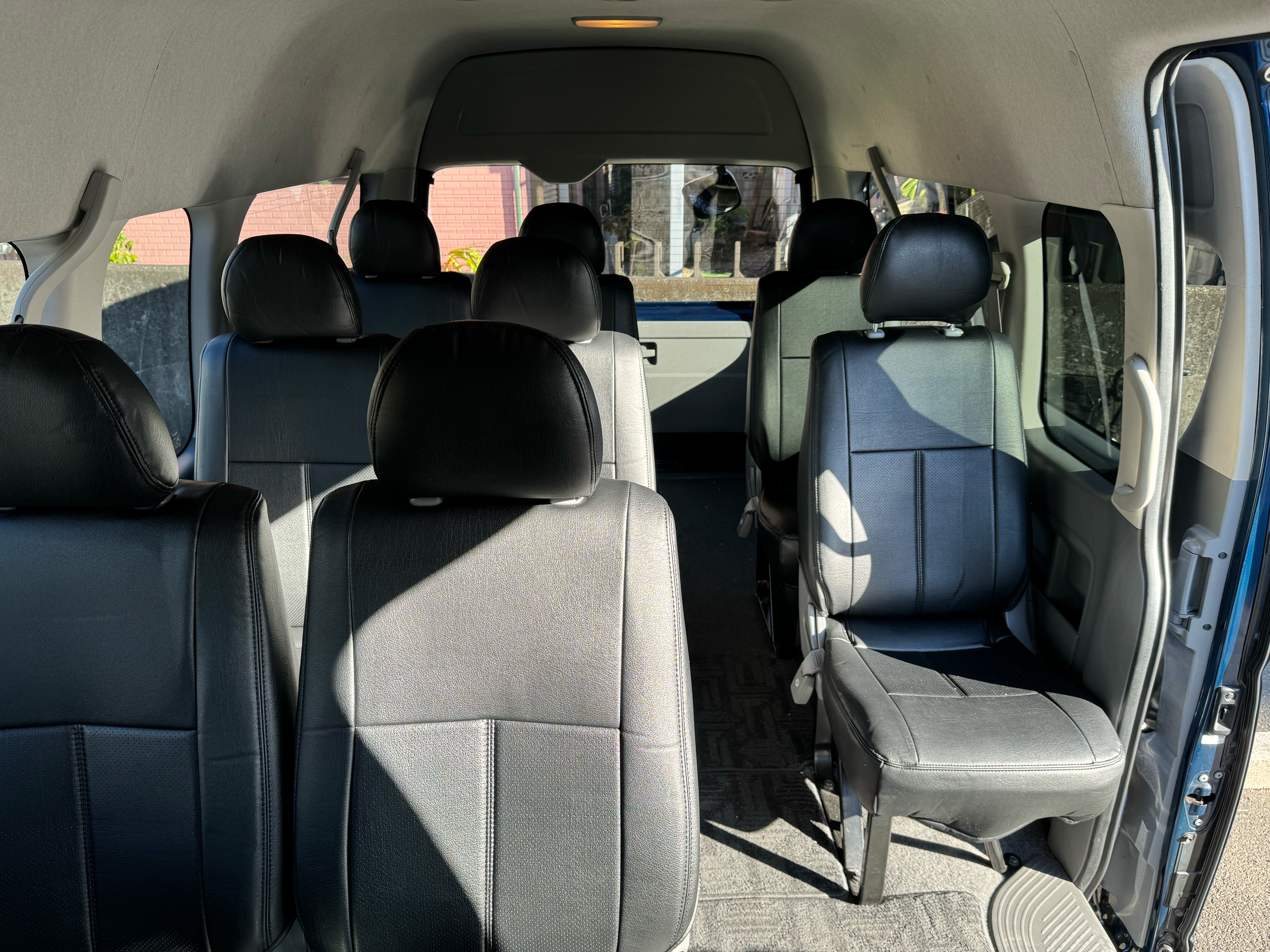 Hiace 9 seater interior layout