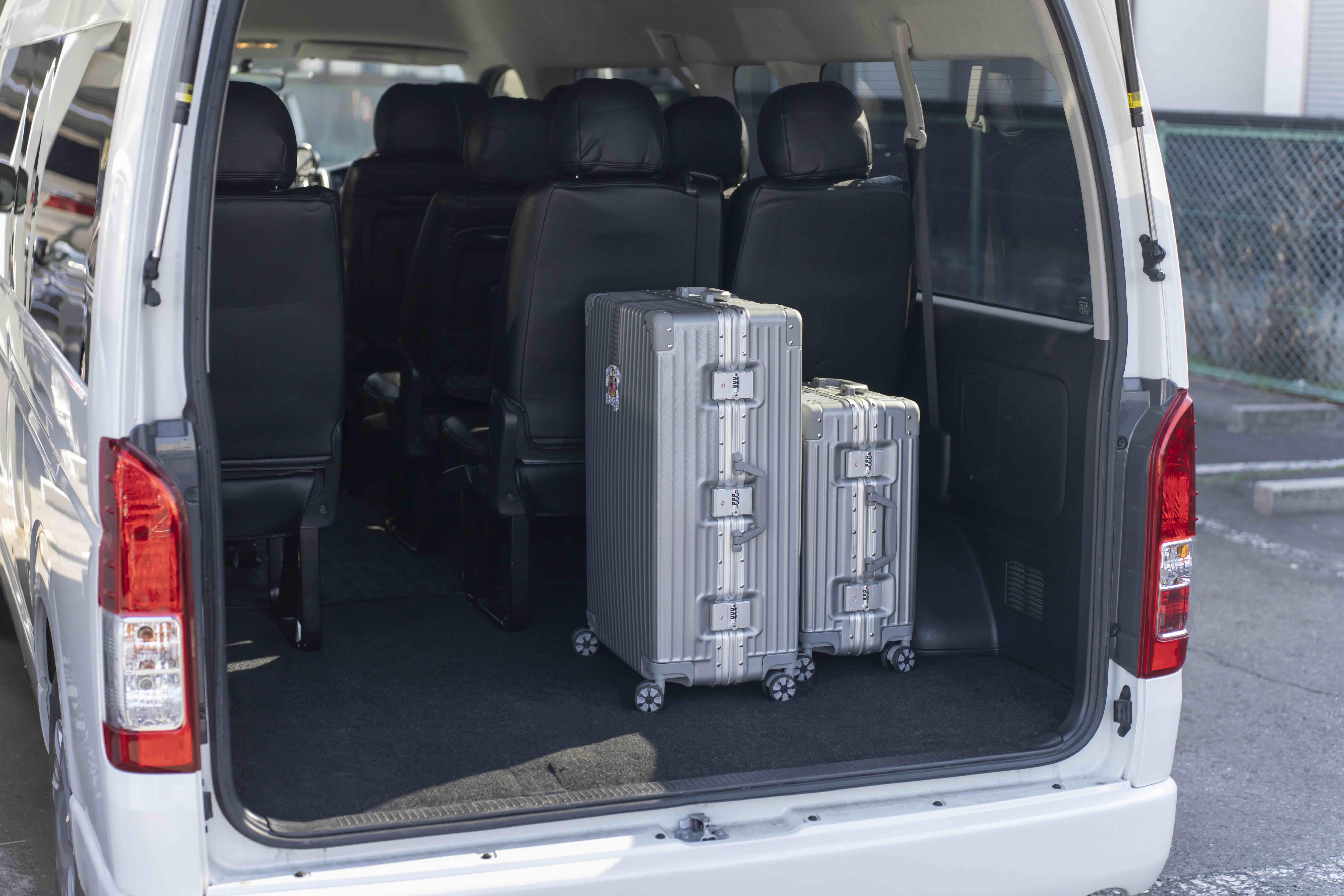 Hiace 9 seater luggage area